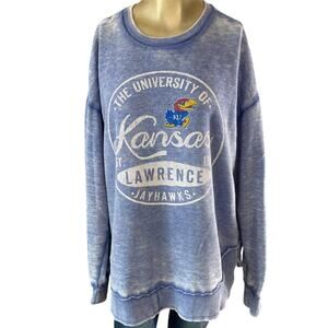 Kansas Jayhawks Lawrence Blue Sweatshirt Women Medium Long Sleeve KU